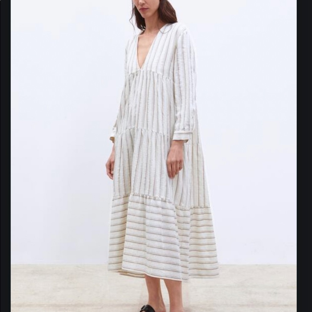 Zara Striped Midi Dress